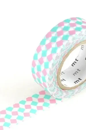 Achetez Aujourd'hui Masking tape motif - Carré rose et turquoise