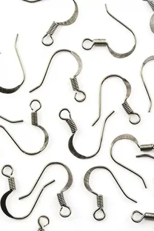 10 paires de boucles d'oreilles - crochets plats - couleur noir métallisé Dernier Modèle