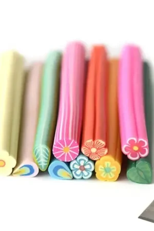 Lot 10 canes & lame - Nature - en pâte polymère Bon Plan