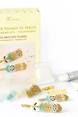 Kit Rose Moustache - tissage de perles miyuki - les broches plumes Meilleur Prix