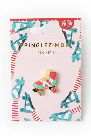 Bon Plan Broche pin's émaillé patins à roulettes vintage