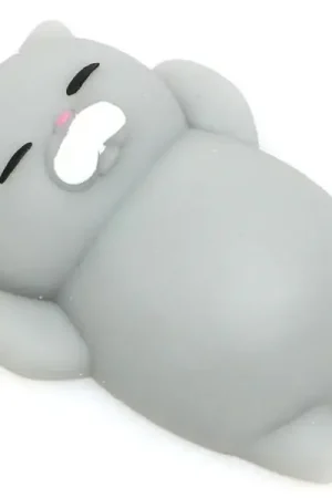 Mini squishy chat gris qui dort - anti-stress Paiement Sécurisé