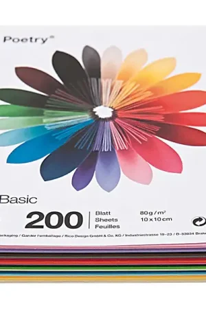 200 feuilles de papier Origami - 20 couleurs - 10 x 10 Prix Réduit