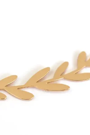 Pendentif feuille de rameau - doré à l'or fin 24K Petit Prix
