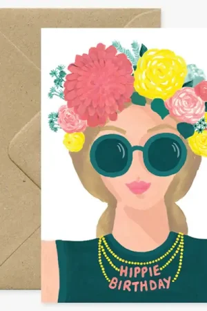 Bon Marché Carte aquarelle - Hippie birthday - ATWS