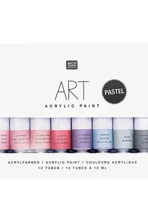 Prix Cassé Set de 12 tubes de peinture acrylique - pastel