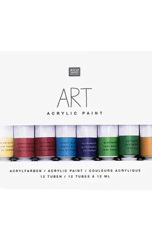 Set de 12 tubes de peinture acrylique Prix Cassé