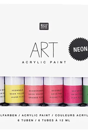 Set de 6 tubes de peinture acrylique - néon Nouveauté
