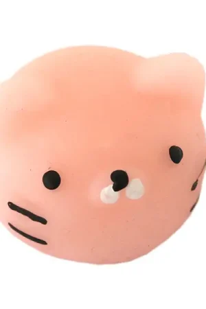 Vente Directe Mini squishy tête de chat rose - anti-stress