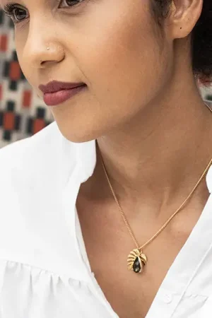 Collier Madame Patachou gris anthracite - Kit bijoux précieux dorés à l'or fin Promotion