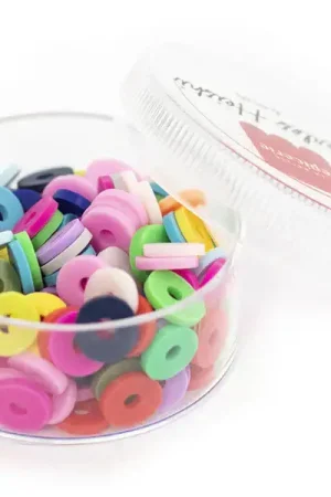 Boite de perles rondelles heishi 6 mm - Mix de couleurs pop Nouvelle Collection