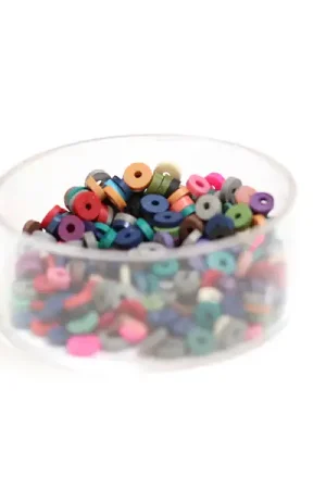 Boite de perles rondelles heishi 3 mm - mix de couleurs naturelles Marque