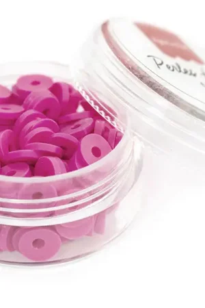 Certifié Boite de perles rondelles heishi 6 mm - Rose camélia