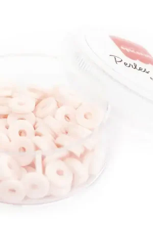 Certifié Boite de perles rondelles heishi 6 mm - Rose pâle