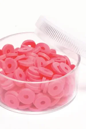 Boite de perles rondelles heishi 6 mm - rose corail Solde
