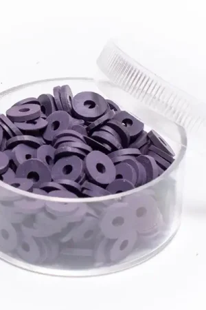 Boite de perles rondelles heishi 6 mm - prune Vente Directe
