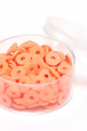 Prix Cassé Boite de perles rondelles heishi 6 mm - orange corail