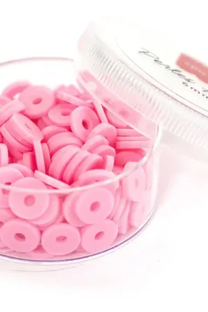 Satisfait Ou Remboursé Boite de perles rondelles heishi 6 mm - Rose pastel