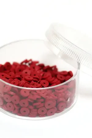 Boite de perles rondelles heishi 3 mm - rouge marsala Affaire À Saisir