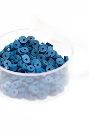 Boite de perles rondelles heishi 3 mm -bleu acier Vente Directe