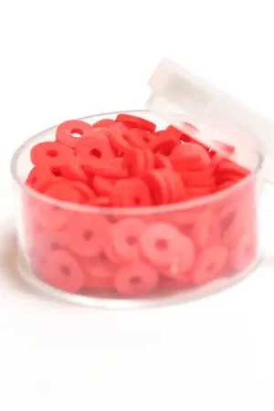 Achat Immédiat Boite de perles rondelles heishi 6 mm - rouge