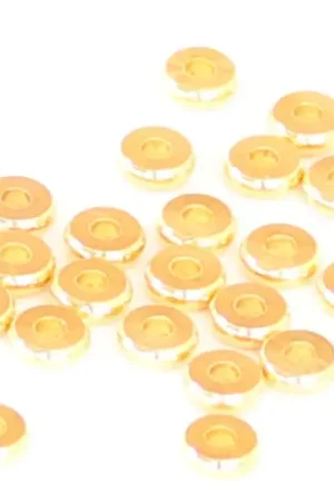 20 perles rondelles heishi arrondies en laiton doré - 6x2 mm Prix Réduit