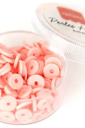 Seulement Aujourd'hui Boite de perles rondelles heishi 6 mm - rose poudré