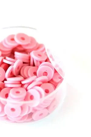 Boite de perles rondelles heishi 6 mm - rose Meilleur Prix