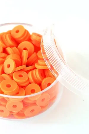 Seulement Aujourd'hui Boite de perles rondelles heishi 6 mm - orange fluo