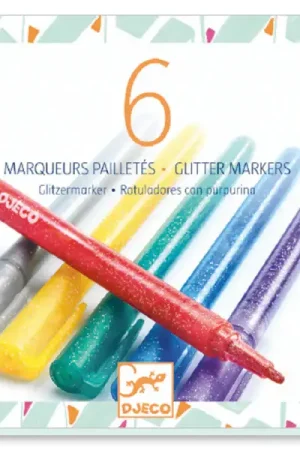 6 marqueurs pailletés - classique Livraison Express