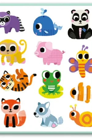 Grosses gommettes échenillées pour les tout petits - Bébés animaux Quantité Limitée