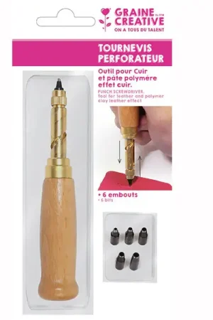 Acheter En Ligne Tournevis perforateur cuir avec 6 embouts