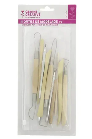 Lot de 11 outils de modelage + 1 trousse plastique en ligne Livraison Express