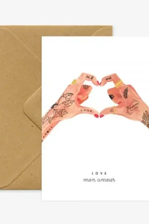 Dernier Modèle Carte aquarelle - Hands of love - ATWS