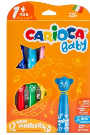 Certifié Set de 12 feutres marqueurs 1+ - Carioca Baby Teddy