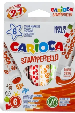 Set de 6 feutres double pointe - Carioca Stamperello Top Vente