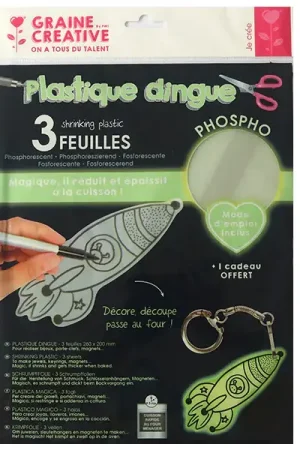 3 feuilles plastique fou / dingue - Phosphorescent Quantité Limitée