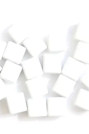 Authentique Lot de 10 perles tuiles carrées en métal de 7x7 mm - Blanc