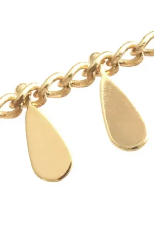 Chaine breloques gouttes - doré à l'or fin 18K x 20 cm Marque