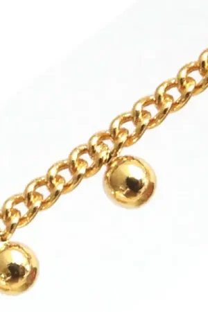 Chaine perles rondes - doré à l'or fin 18K x 20 cm Nouveauté