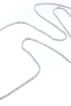 Collier 44,5 cm - chaîne bille - plaqué platine Offre Limitée