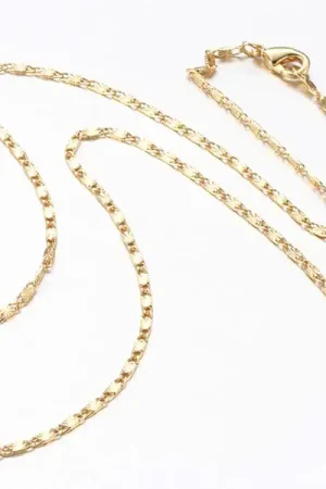 Collier 44,5 cm - chaîne fantaisie- doré à l'or fin 18K Dernier Modèle