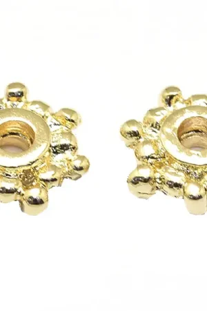Commande En Gros 10 perles intercalaires heishi - doré à l'or fin 18k - 7,5 x 2 mm