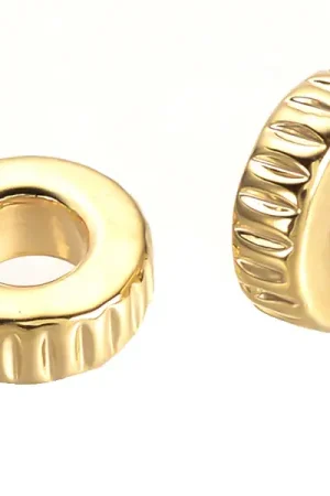 Prix Choc 10 perles intercalaires à motifs - doré à l'or fin 18k - 6,5 x 2 mm