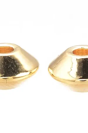 Vente Flash 10 perles intercalaires Toupie - doré à l'or fin 18k - 7 x 4 mm