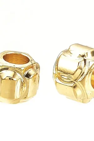 Acheter En Ligne 10 perles lanternes intercalaires - doré à l'or fin 18k - 3 x 2,5 mm