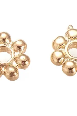 10 perles intercalaires - doré à l'or fin 18k - 5,5 x 1,5 mm Prix Promo