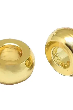 Authentique 10 perles intercalaires rondelles - doré à l'or fin 18k - 2,7 x 1,3 mm