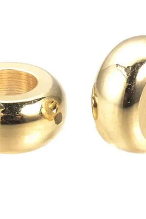 10 perles intercalaires donut - doré à l'or fin 18k - 7 x 3,5 mm Commander Maintenant