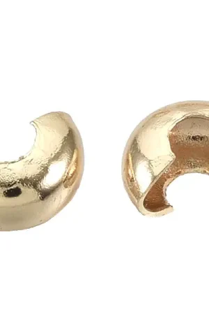 20 cache-perles à écraser - doré à l'or fin 18k - 4 mm Commande En Gros